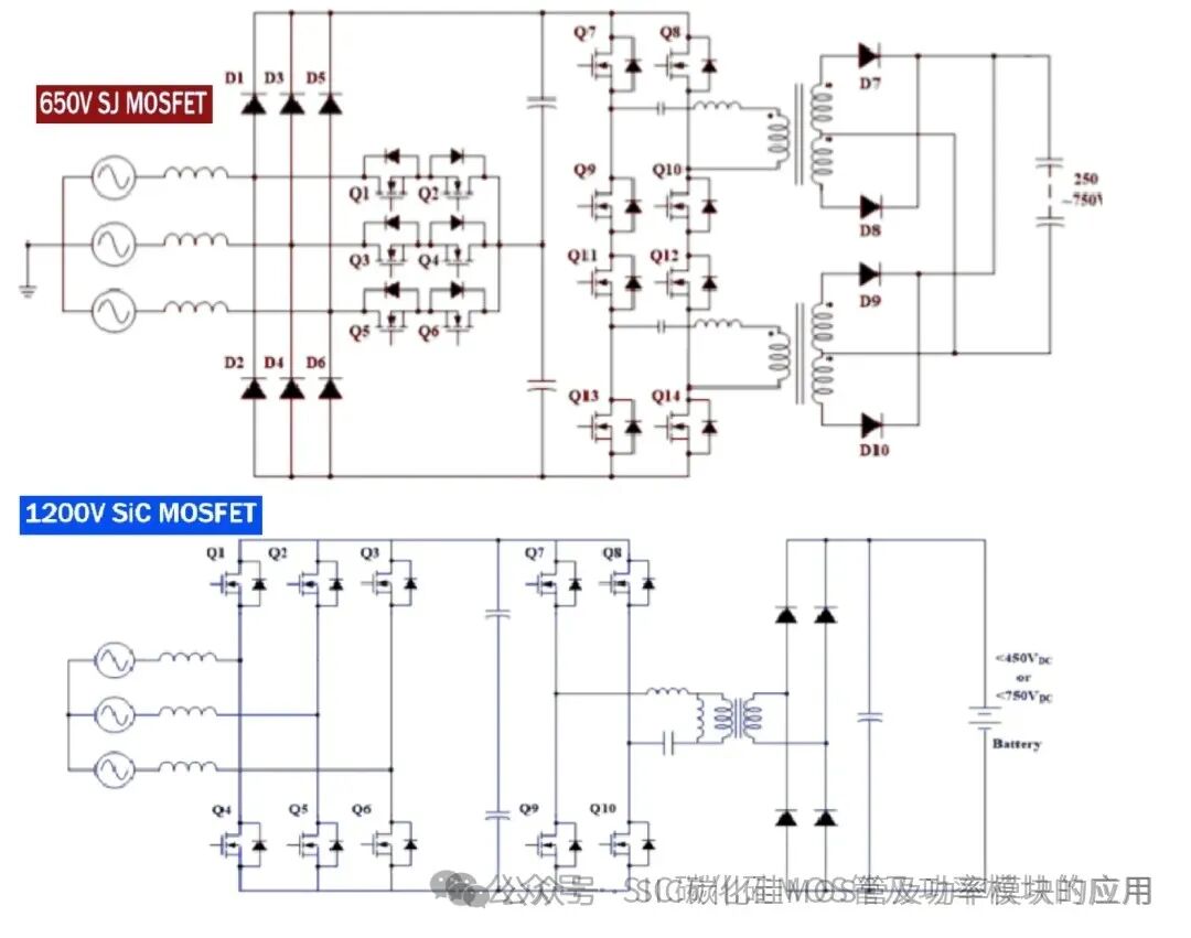 新能源充电桩充电模块常见的拓扑结构和原理图,SiC MOSFET器件在充电模块中的应用及优势