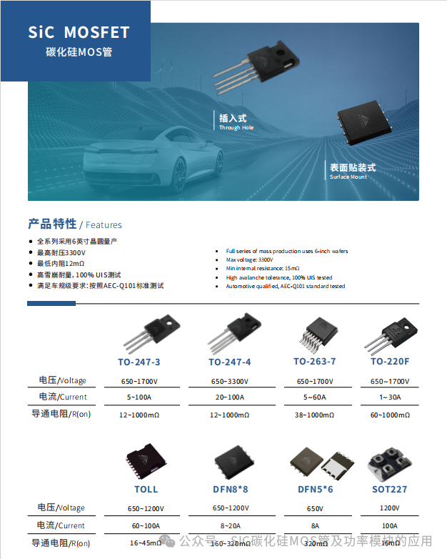 车规级SiC MOSFET产品介绍及应用
