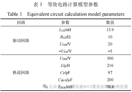 换流回路的寄生参数对碳化硅MOSFET开关特性的影响