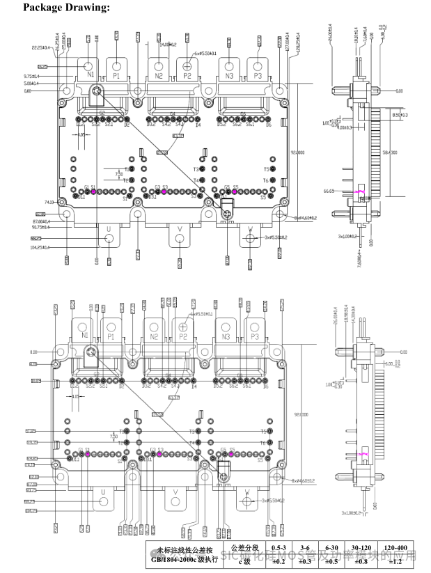 1200V 800A 车规级HPD封装三相全桥碳化硅模块出流能力测试